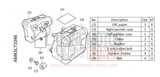 KIT,PANNIER CASE (PLA) CRF1100DN de 2022